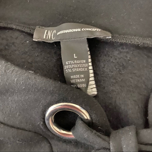 INC International Concepts NWT deep black night Ryder lace up top size large - Picture 6 of 9